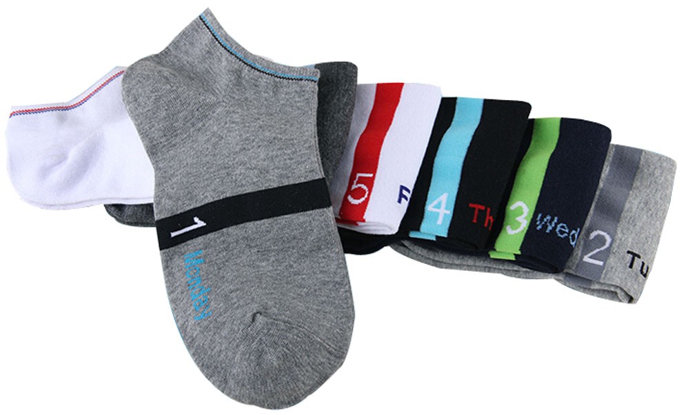 Set Of 7 Week Socks Cotton Socks Men Socks Sports Socks Multi Color
