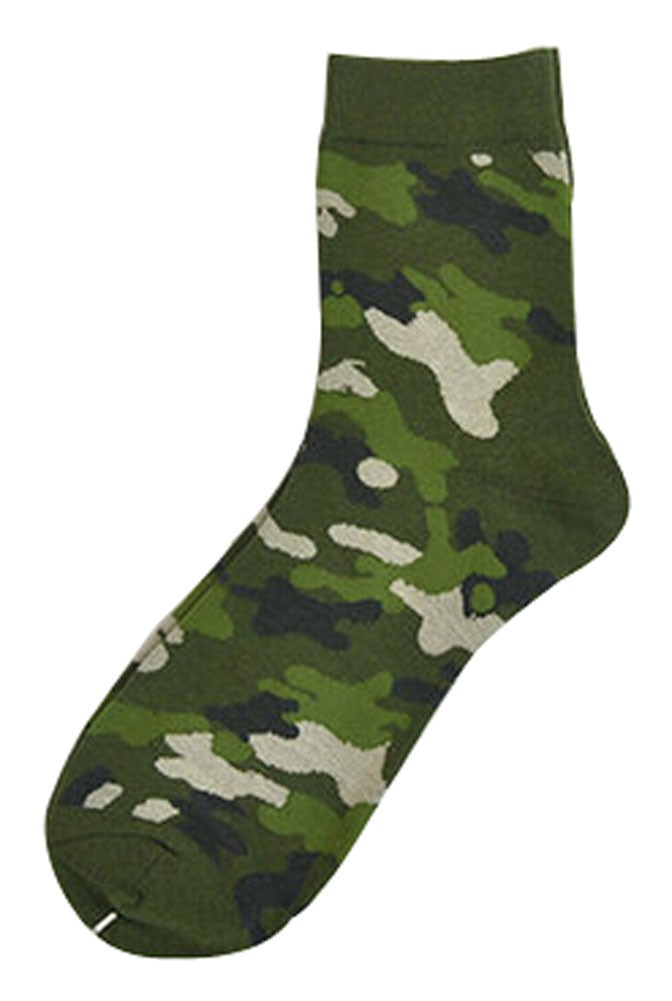 Set Of 2 Creative Camouflage Socks Cotton Socks Men Socks Sports Socks Green