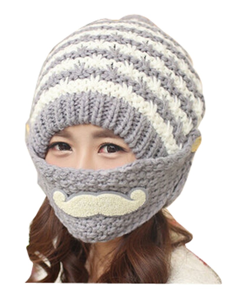 Outdoor Hat Female Han Edition Tide Beard Hat In Winter Tab Gary