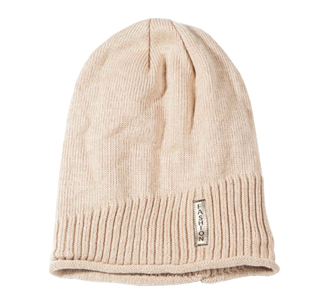Beige Fashionable Winter Cap Wool Hat Knitted Hat Beanie for Men