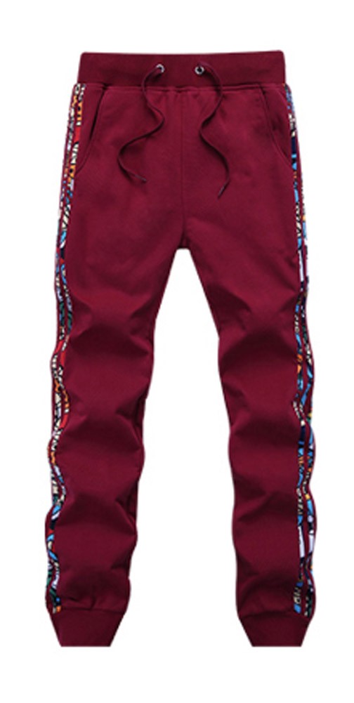 [Red] Boy's Running Clothes Soft and Cozy Sweatpants Flexible Jogger Pants