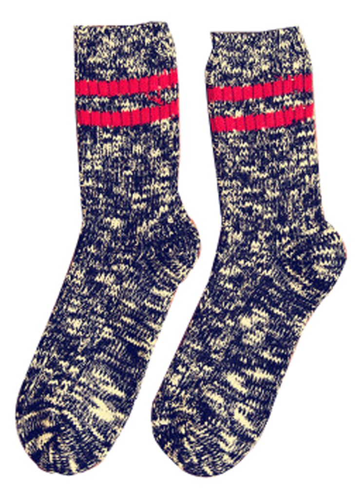 Retro Socks National Wind Socks Men's Socks Bold Line Socks Black