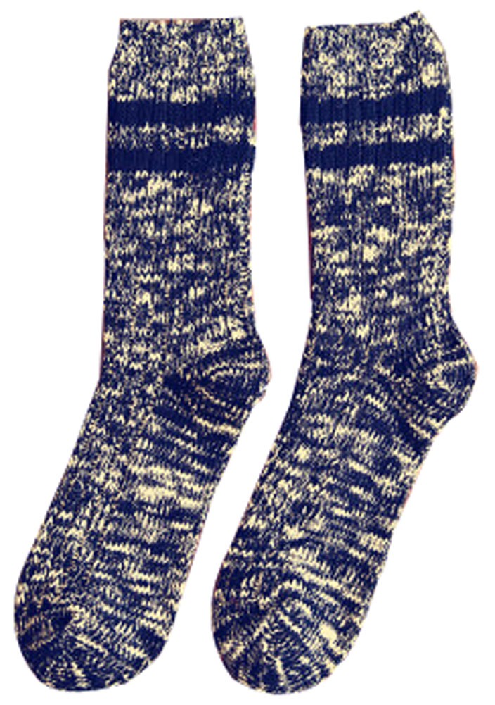 Retro Socks National Wind Socks Men's Socks Bold Line Socks Navy