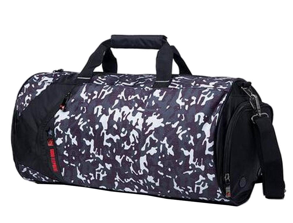Fashion Sports Duffel Bag Gym Bag Sports Bag Travel Bag Camouflage White