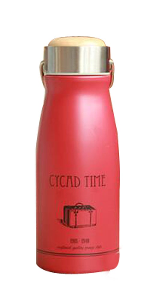 Retro Vacuum Cup Creative Cup Student Water Bottle Stainless Steel Red