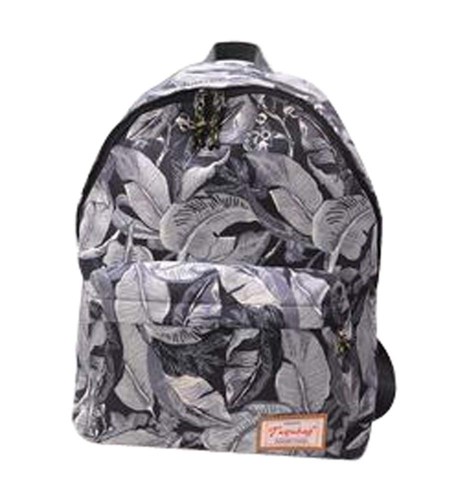 Leaves Print Shoulder Bag Ethnic Travel Bag Students' Bags Gray