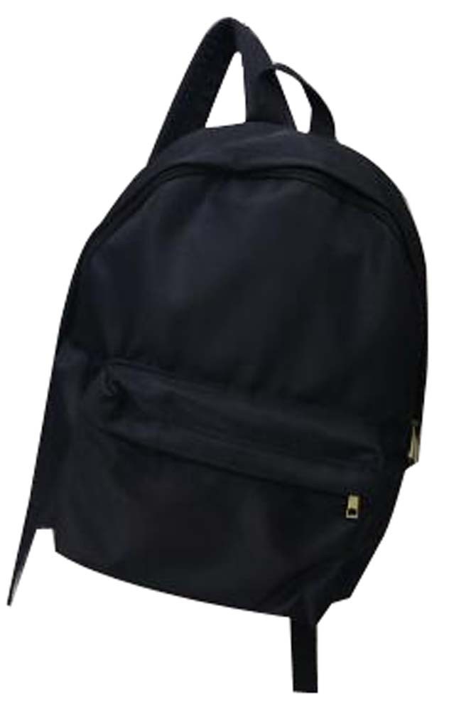 Solid Color Simple Nylon Canvas Bag Backpack Simple Backpack Black