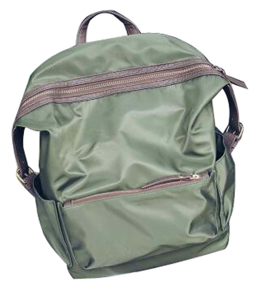 Solid Color Simple Nylon Canvas Bag Backpack Simple Backpack Green