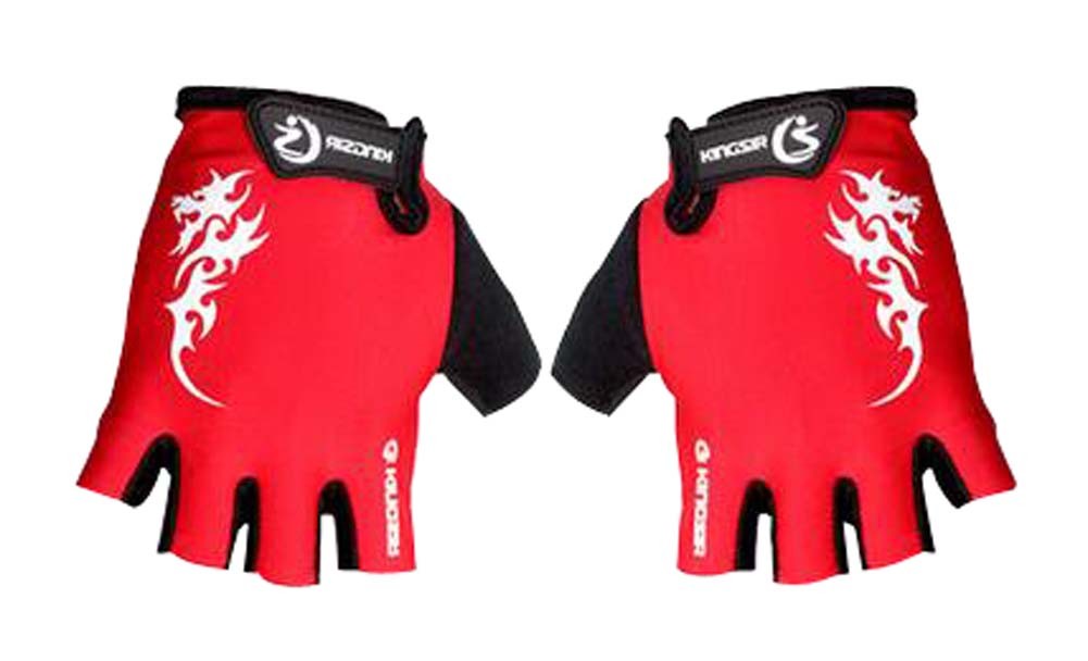 Wicking Sports Gloves Men's Cycling Gloves Half-finger Gloves Red