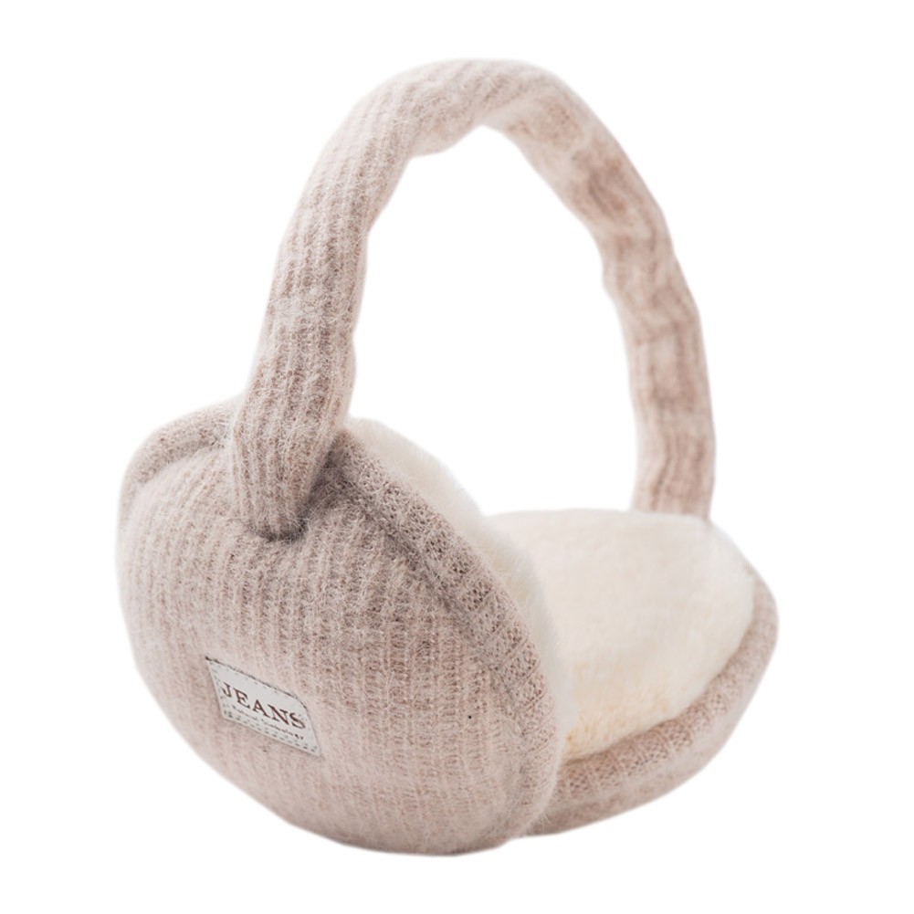 Beige Woolen Winter Ear Warmer Foldable Earmuff Women/Men Fashion Ear Cover