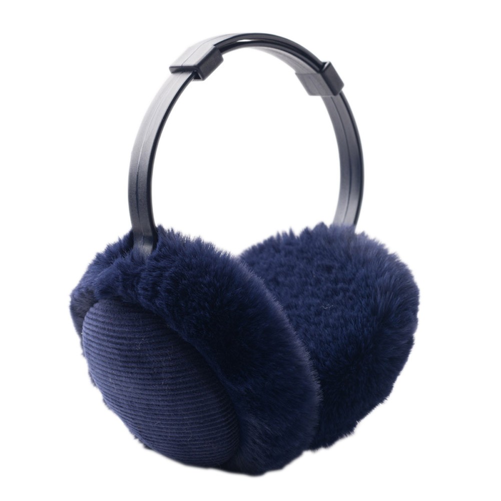 Navy Blue Plush Winter Ear Warmer Foldable Earmuff Women/Men Fashion Ear Cover