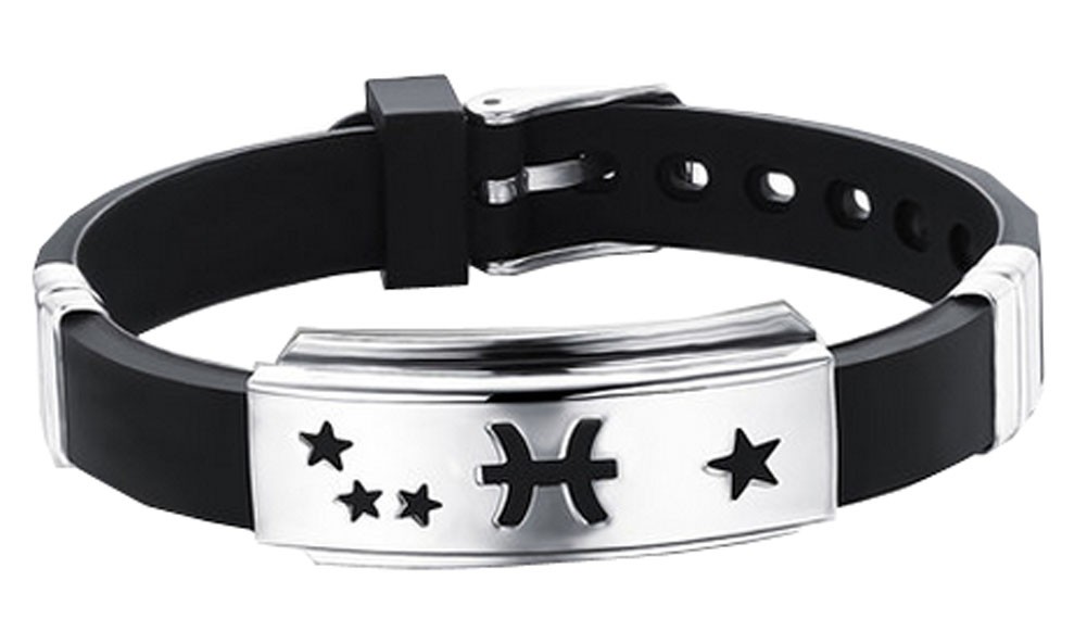 12 Zodiac Bracelets Titanium Steel Hand Ring Wristbands - Pisces
