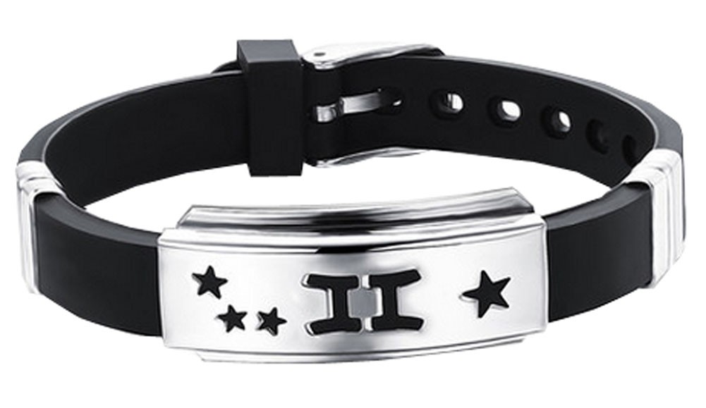 12 Zodiac Bracelets Titanium Steel Hand Ring Wristbands - Gemini