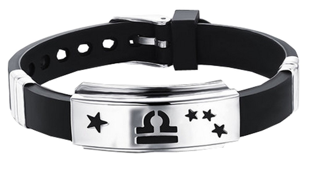 12 Zodiac Bracelets Titanium Steel Hand Ring Wristbands - Libra