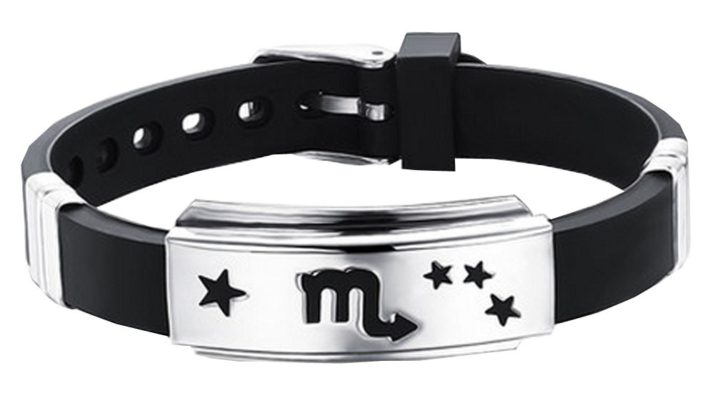 12 Zodiac Bracelets Titanium Steel Hand Ring Wristbands - Scorpio