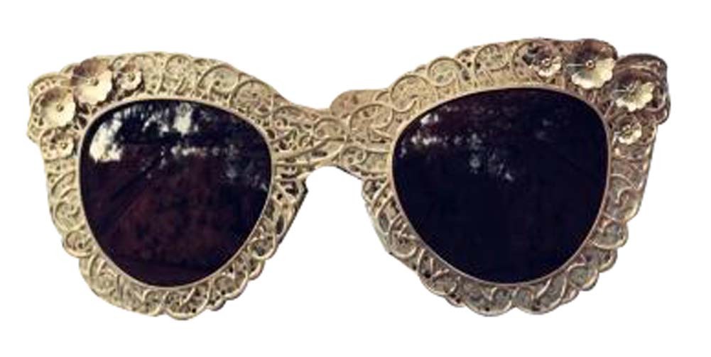 Fashionable Engraving Sunglasses Luxury British Wind Tawny