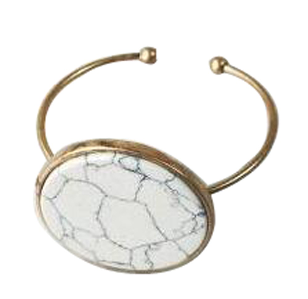 Fashion Minimalist Metal Bangle Bracelet For Couple Delicate Jewelry White