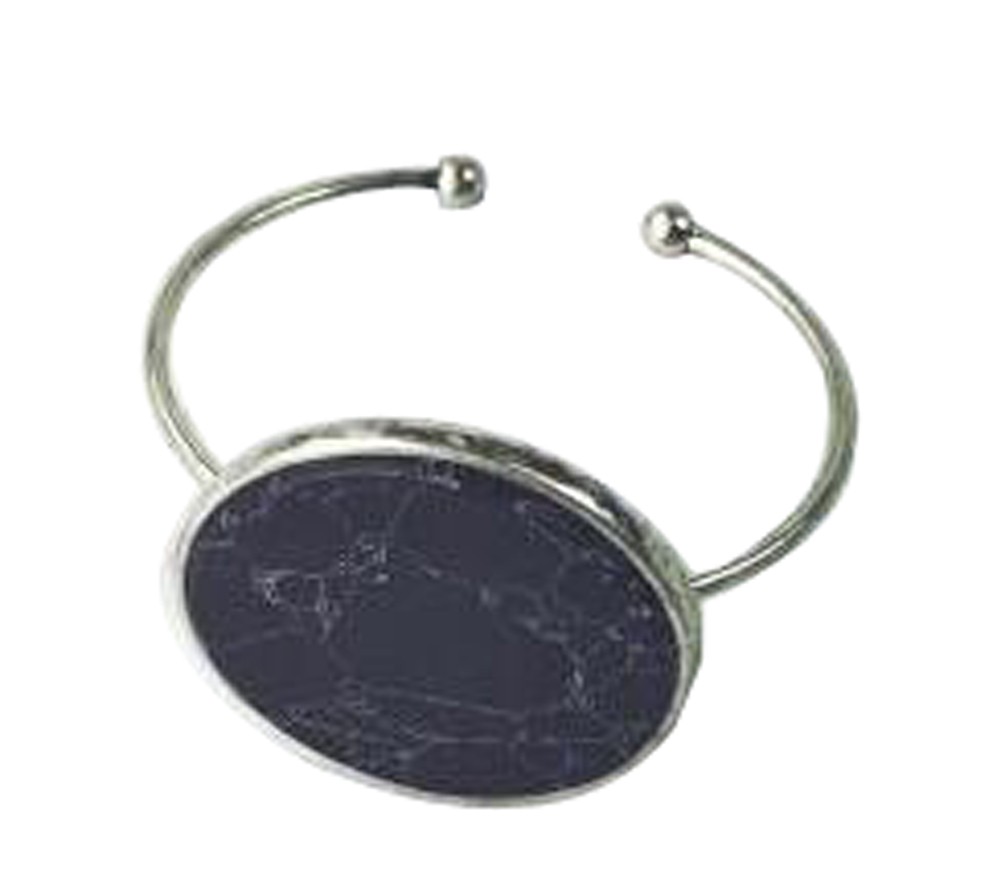 Minimalist Metal Bangle Bracelet For Couple Simple Delicate Jewelry Black
