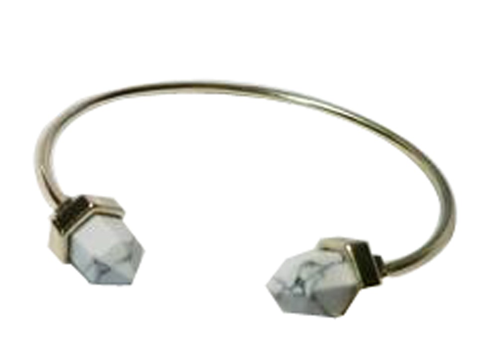 Charm Bracelets Charm Minimalist Metal Bangle Bracelet For Woman White