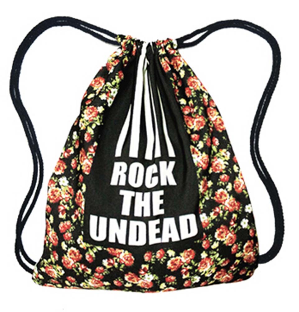 Small Floral Drawstring Backpack Travel Storage Sport String Bag Country Style