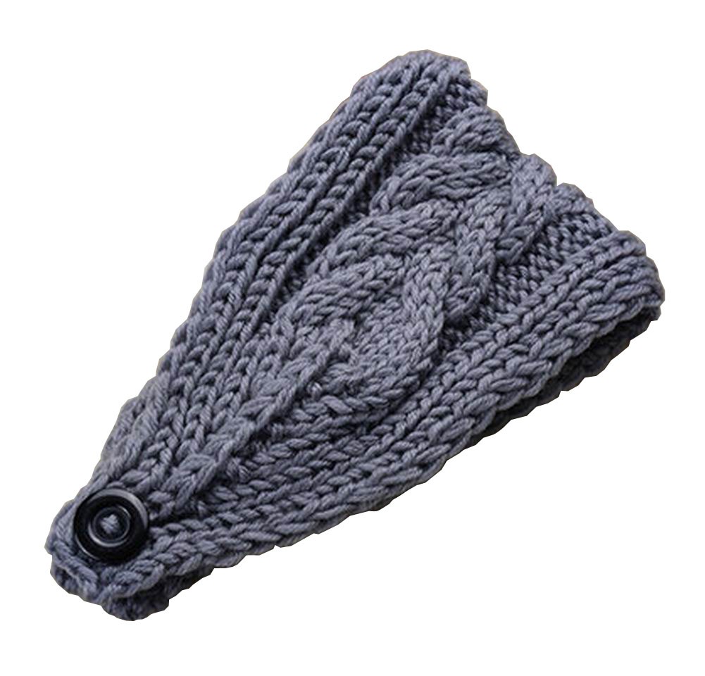Stylish Knitted Hairband Wool Headbands Winter Sport Headwrap Grey
