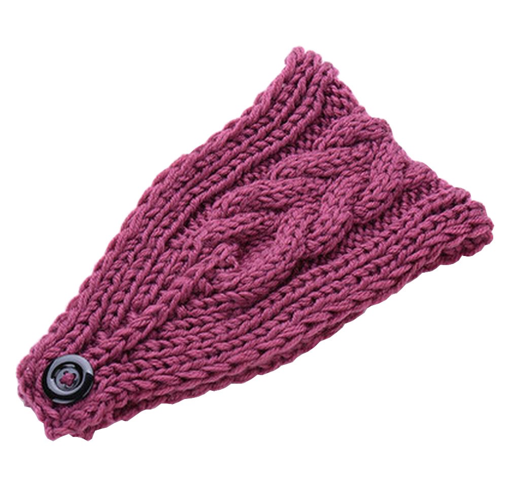 Stylish Knitted Hairband Wool Headbands Winter Sport Headwrap Purple