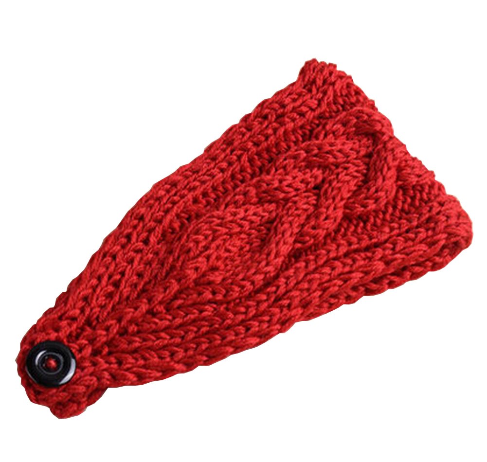 Stylish Knitted Hairband Wool Headbands Winter Sport Headwrap Red