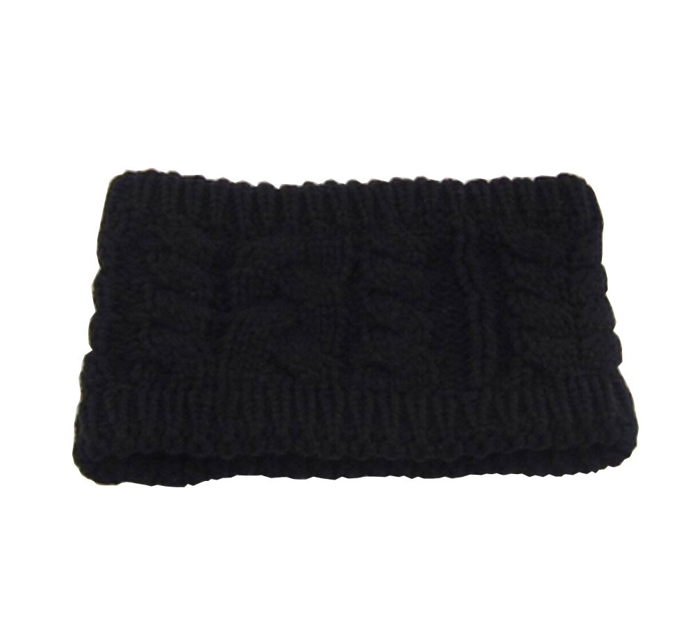 Black-Fashion Knitted Hairband Wool Winter Headbands Sport Headwrap