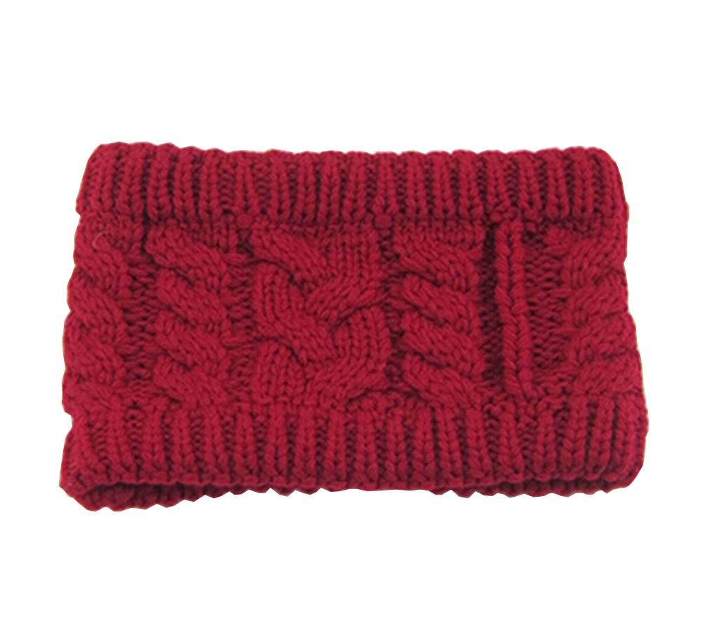 Knitted Hairband Wool Headbands Sport Headwrap Warm Headband Red