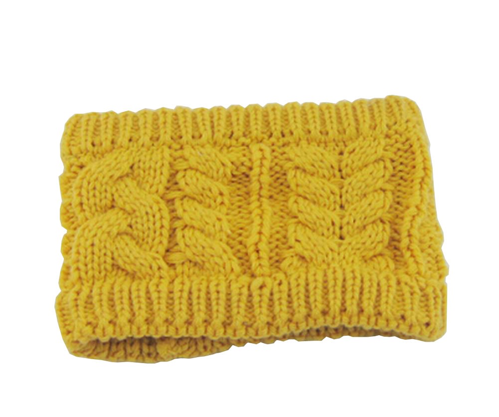 Yellow Twisted Knitted Hairband Wool Headbands Winter Sport Headwrap