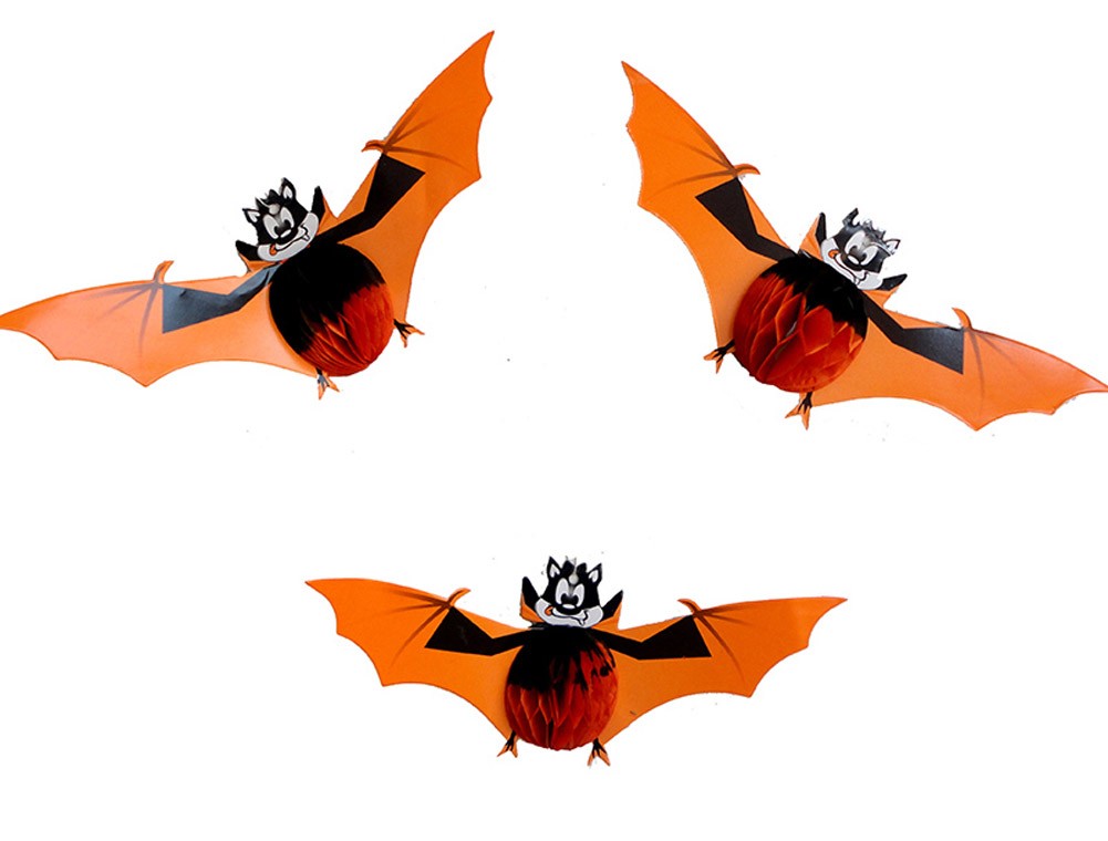 Set of 3 Halloween Party Decoration Property Bat Hanging Ornament