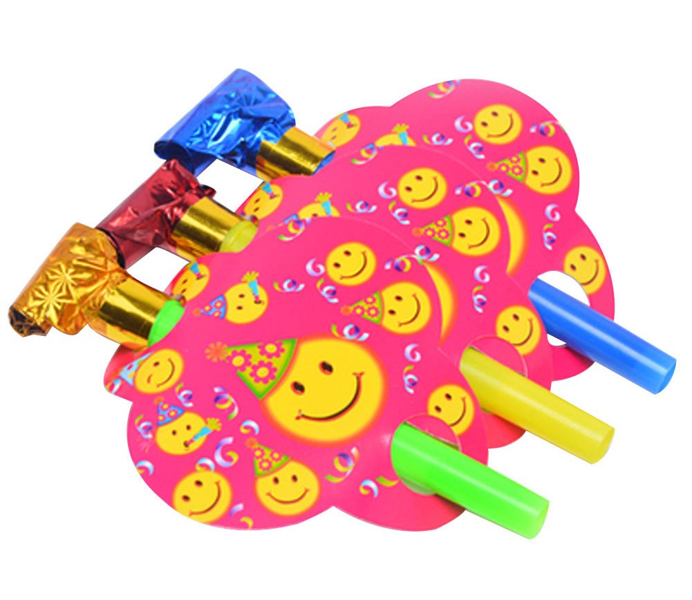 Smile Face Party Blowers/Noisemakers For Kids(Color Random) Set Of 20