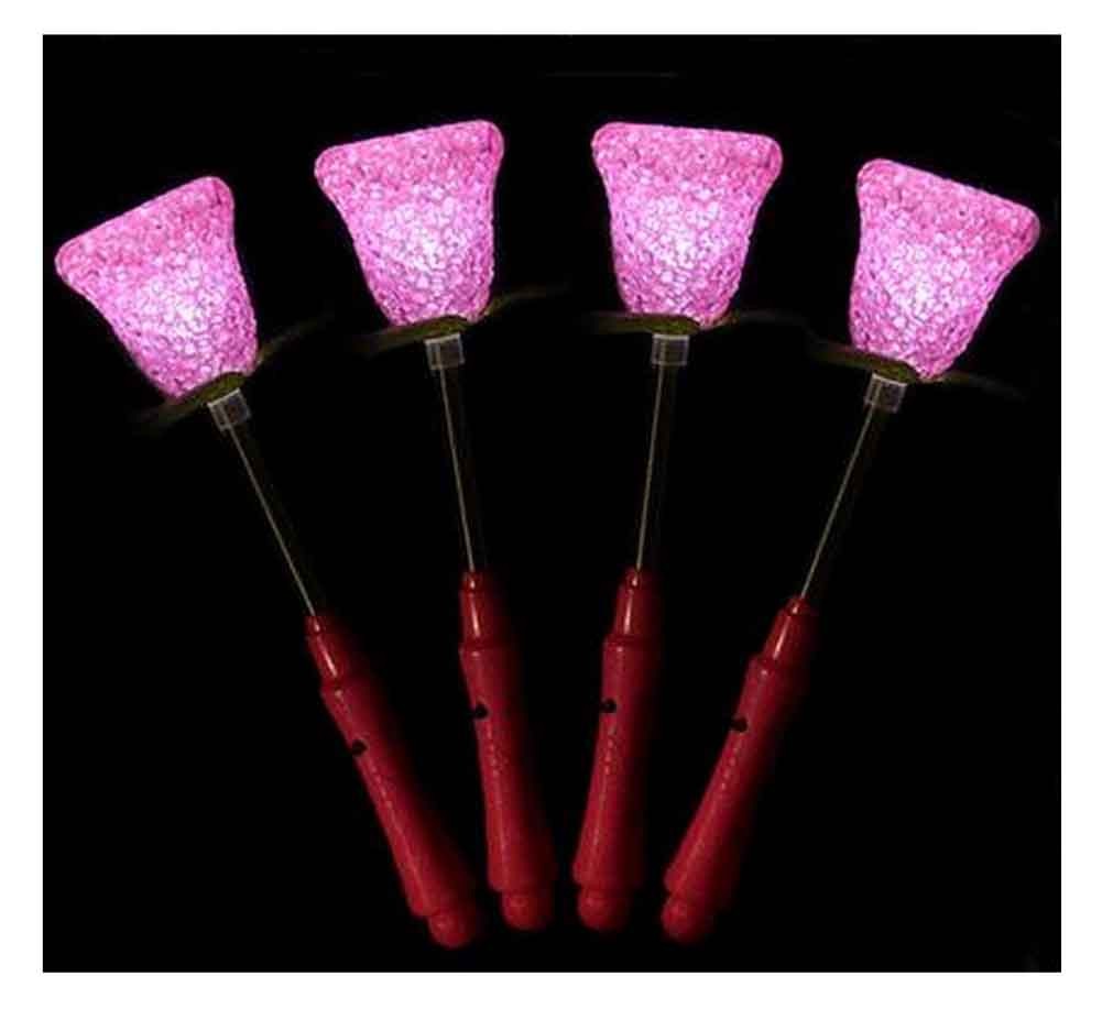 Set of 4 Light Sticks, Light up Toys Glow Stick Party Favors, Rose [Pink]