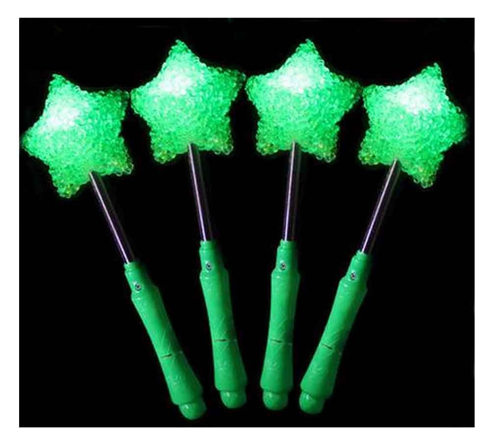 Set of 4 Light Sticks, Light up Toys Glow Stick Party Favors, Stars [Green]