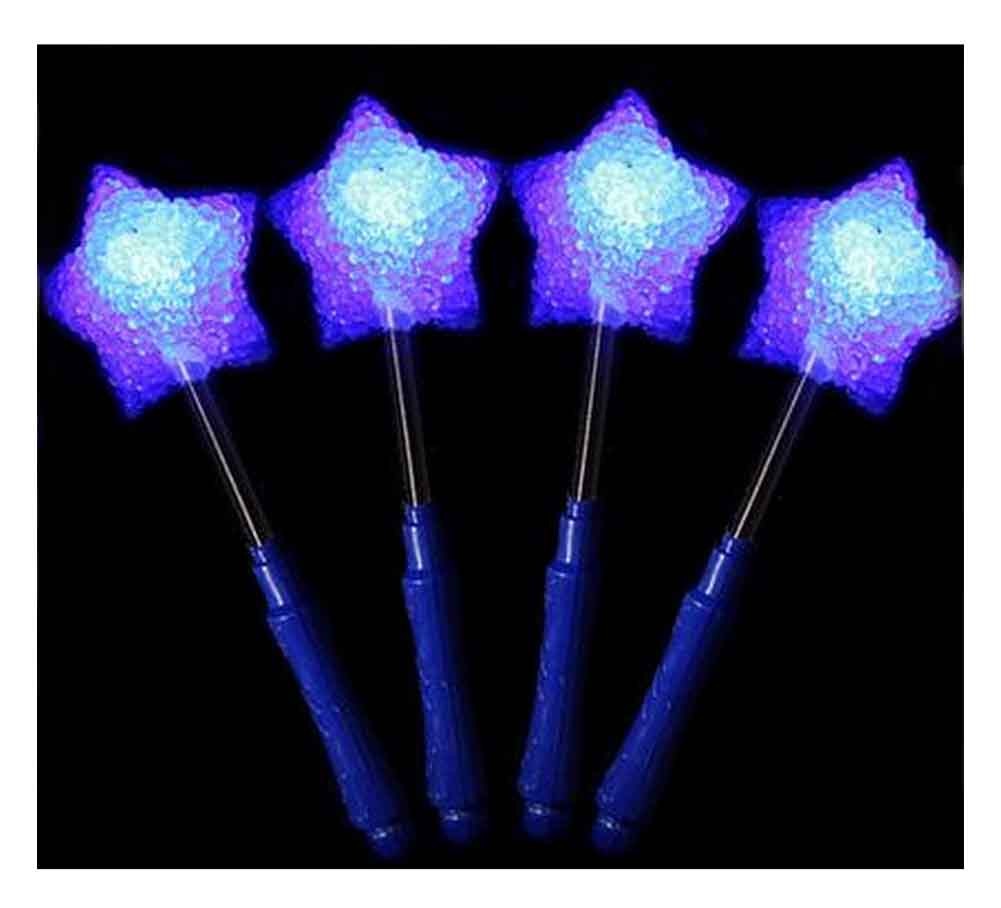 Set of 4 Light Sticks, Light up Toys Glow Stick Party Favors, Stars [Blue]
