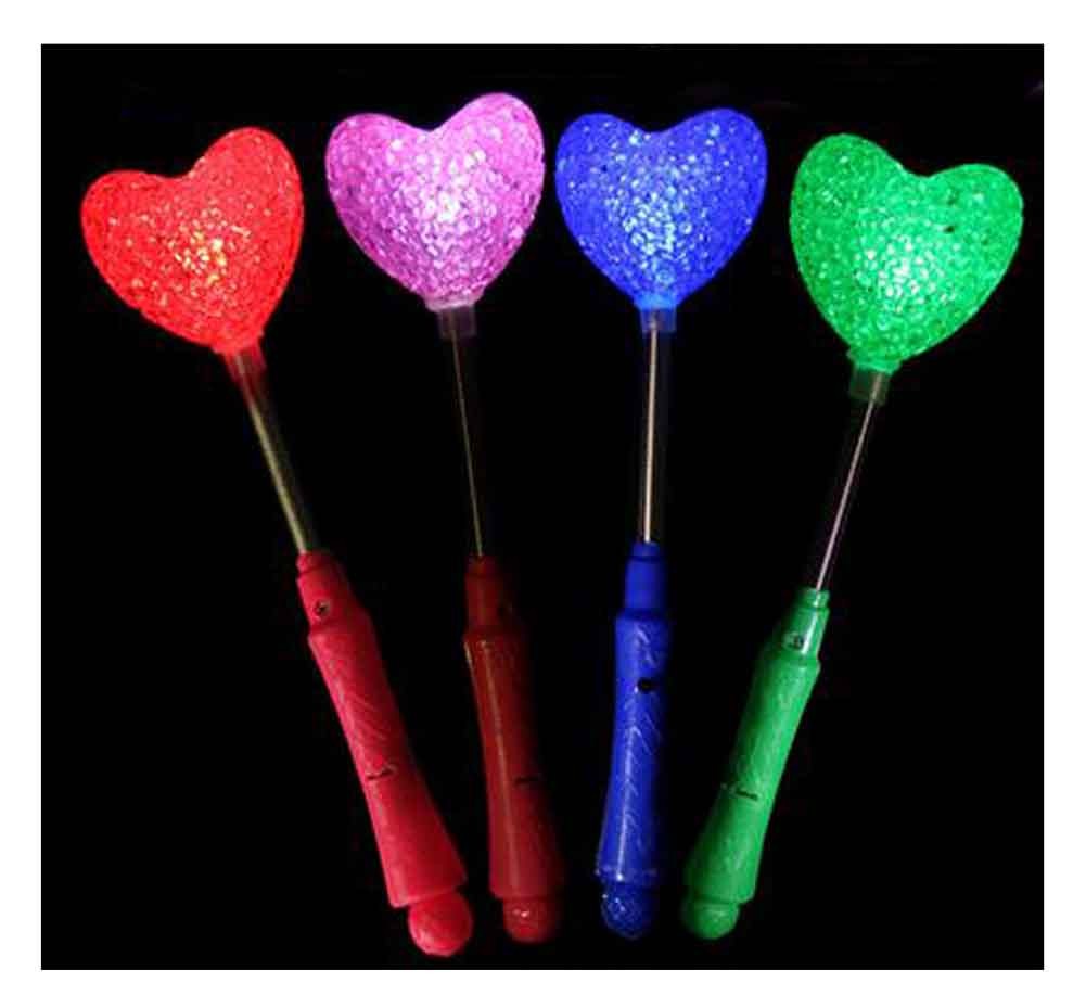 Set of 4 Light Sticks, Light up Toys Glow Stick Party Favors, Heart [Multicolor]