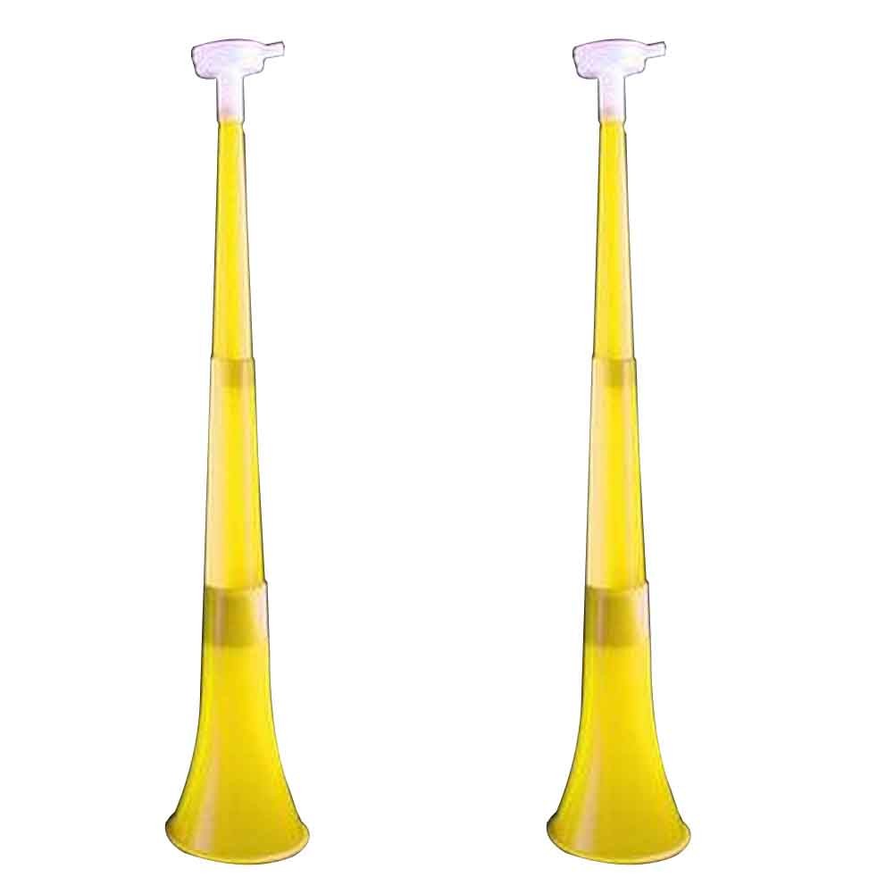 Set of 2 Collapsible Vuvuzela Stadium Horn Noise Maker 22" [Yellow]