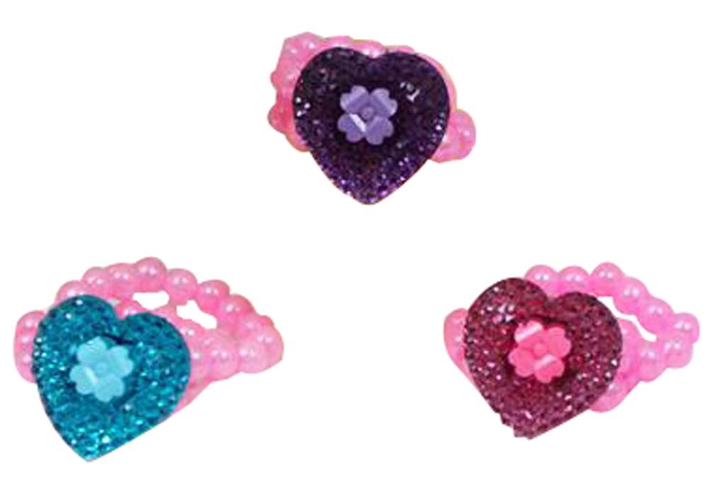 Set Of 3 Cartoon Ring Cute Baby Ring Princess Jewelry Flower Random Color