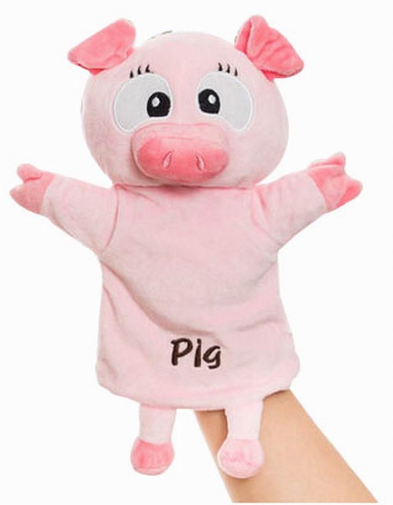 Plush Animal Hand Puppets Funny Toys for Kids, Pig