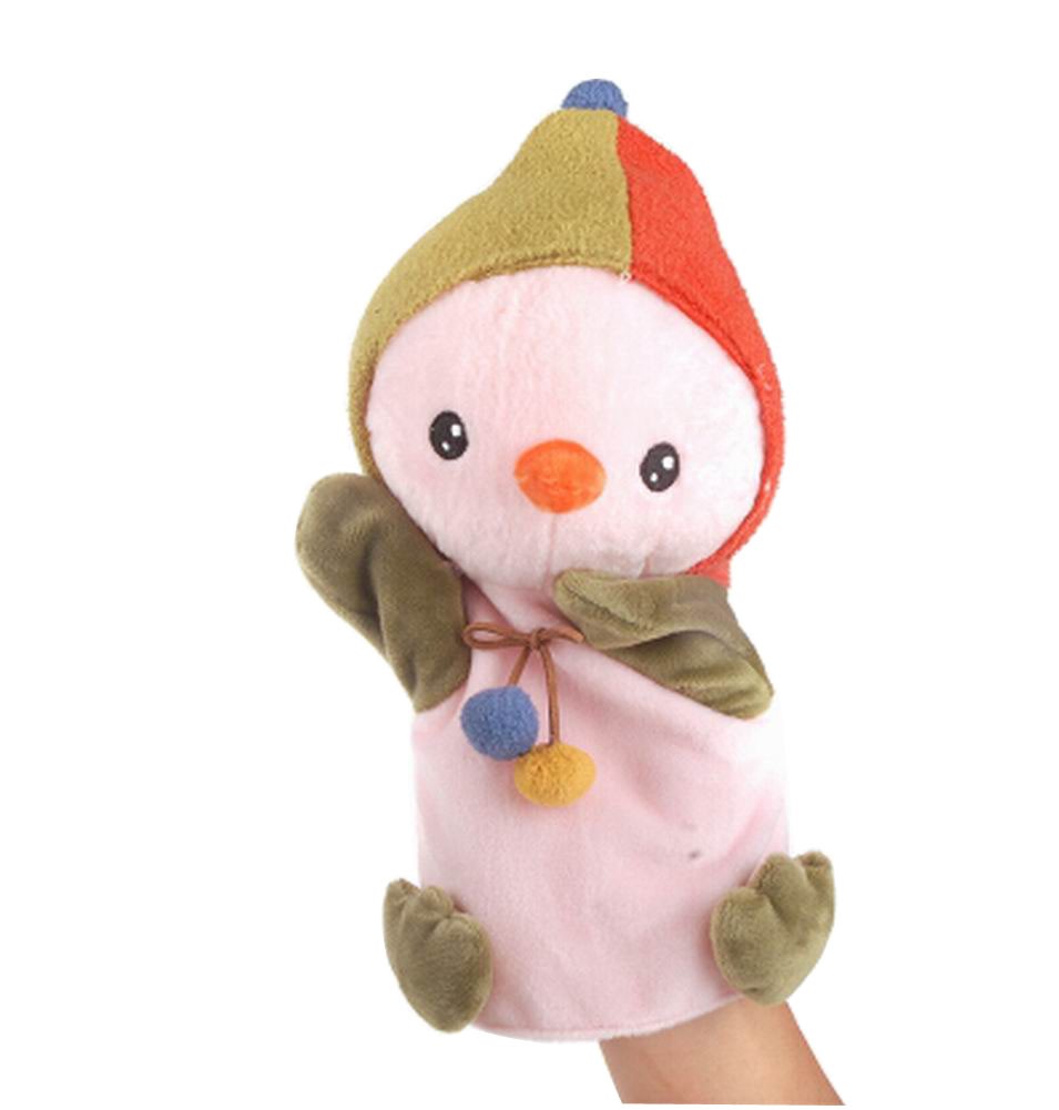 Soft Plush Cute Animal Babies Children Hand Puppet Toys Gift Chick Pink