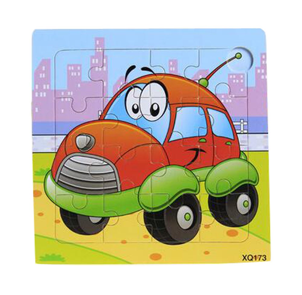 2 Pcs Cartoon Car Wooden Puzzle Puzzles Children Puzzles