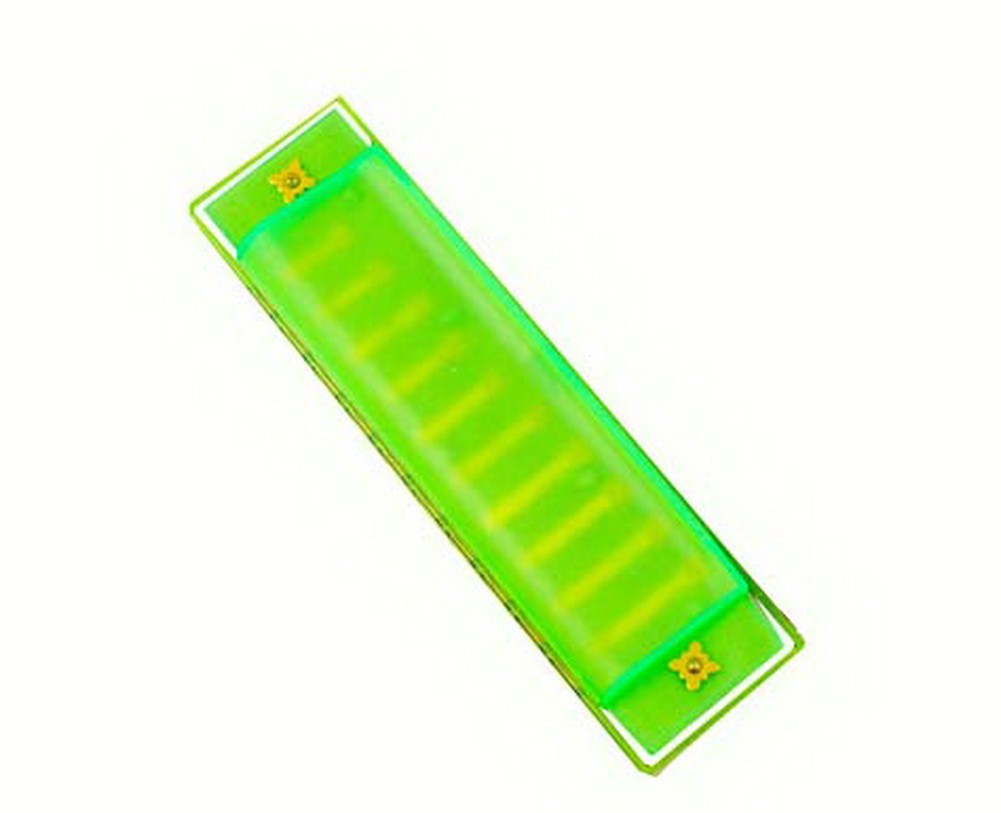 10 Holes Learning Toy Kids Colorful Harmonica Educatial Muscic Toy [Green]