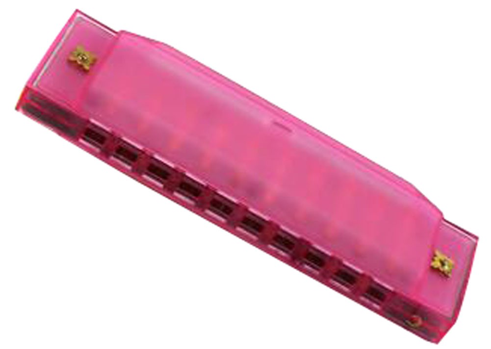 10 Holes Learning Toy Harmonica Wooden Educatial Muscic Toy Pink