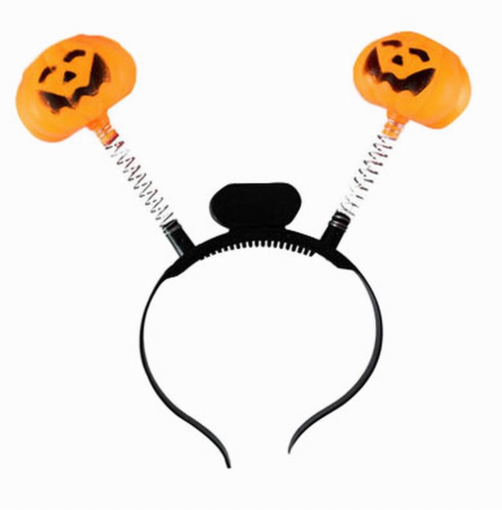 Set of 3 Halloween Decorations Costume Props Glowing Pumpkin Headwear