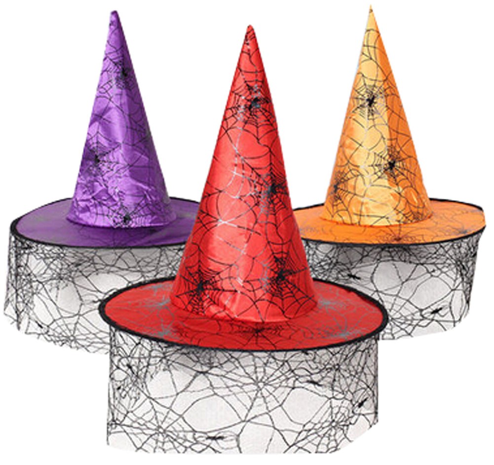 Halloween party hats Pumpkin hat powwow hat Witches Hat B Random Color