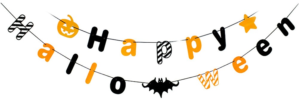 Set of 3 [Letter] Halloween Party Supplies Decorations Buntings Banners