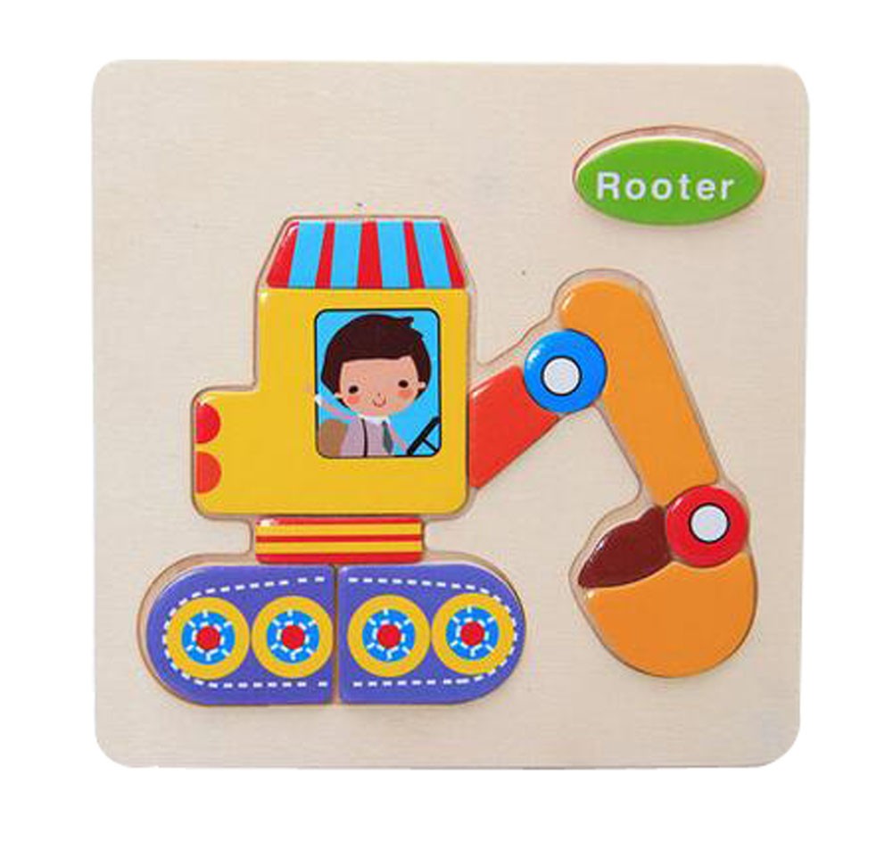 Set Of 2 Children Wooden Stereoscopic Jigsaw Puzzle