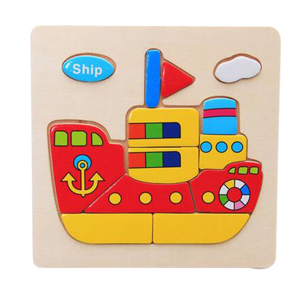 2 Pieces Wooden Stereoscopic Jigsaw Puzzle For Children, Ship