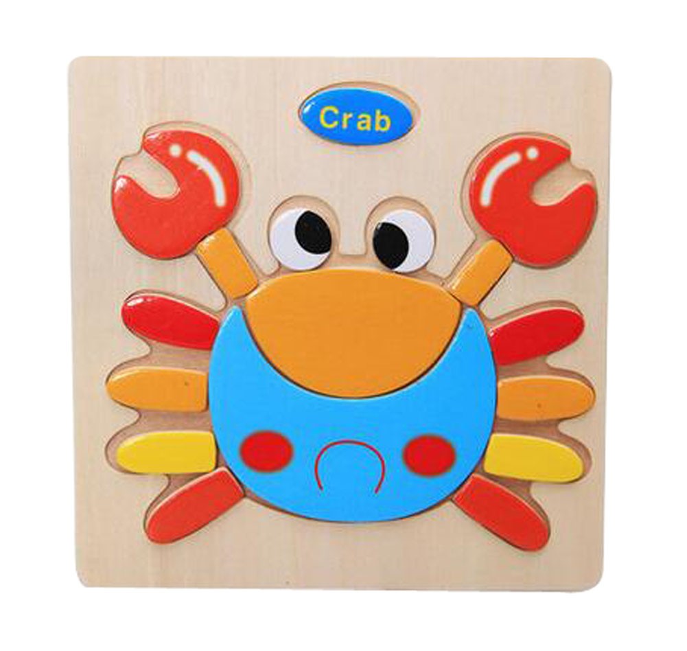 Creative Children Wooden 3D Jigsaw Puzzle(Crab)  2 Pcs