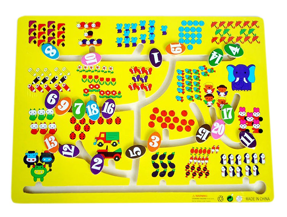 Kids Wooden Toy Preschool Maze Educational Board Game Family Game - Number
